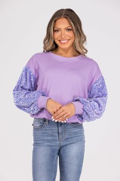 If you like this sweatshirt then don't think twice about getting it! Because The Don't Think Twice Sweatshirt from White Birch is going to go fast! The shimmering sequins on the sleeves are fabulous! It features contrasting long sleeves, round neckline and a straight ribbed hemline. The Don't Think Twice Sweatshirt is just the perfect pop of glam your wardrobe needs! Fabric: 100% Cotton Measurements: Bust (Size M): 25'' Bust (Size 2XL): 30'' Length (Size M): 26'' Length (Size 2XL): 27.5'' Missy Fit S 0/6-8 M 6-10 L 10-16 XL/1XL 14-18 2XL 18-22 3XL 20-24/26 Casual Crew Neck Sweater With Sequins, Fall Crew Neck Top With Contrast Sequin, Fall Contrast Sequin Crew Neck Top, Fall Cotton Tops With Sequins, Fall Sequin Long Sleeve Sweatshirt, Sequin Long Sleeve Sweatshirt For Fall, Sequined Long Sleeve Fall Sweatshirt, Denim Jacket Short, White Birch