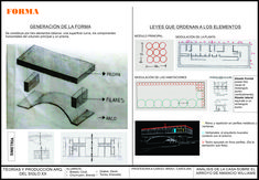 the diagram shows how to use different materials for an architectural design project, including tables and benches