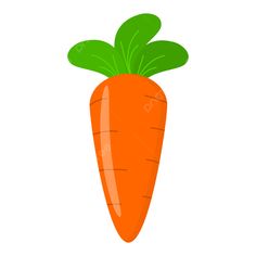 an orange carrot with green leaves on it's top is shown in front of a white background