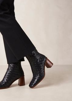 Alohas West Black Vintage Boots, Slip On Black Leather Boots, Black Leather Ankle Boots Low, Freepeople Black Booties, Black Ankle Boots For Fall, Alohas Chalk Boot, Black Suede Boots Midcalf Flats, Leather Ankle Boots Nordstrom, Ankle Boots With A Heel