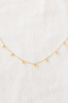 14k gold filled dainty chain necklace with small dangling citrine bead drops. Dainty Chain Necklace, Citrine Beads, Dainty Chain, Swimwear Online, Drop Necklace