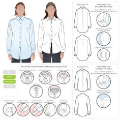 the instructions for how to wear a button down shirt with long sleeves and collars