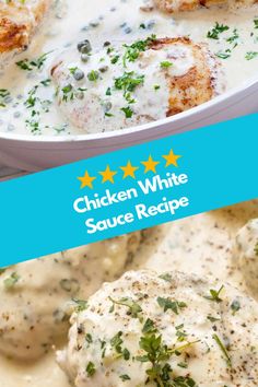 chicken white sauce recipe in a bowl