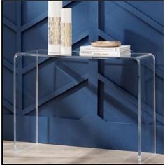 Modern console made of 15 mm acrylic, clear finish. This product is not affiliated to any designer and is a replica item. Acrylic Console Table, Small Console Table, Media Console Table, Outdoor Side Tables, Sofa End Tables, Modern Console, Console Tables, Outdoor Tables, Online Furniture Stores