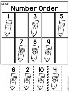 the number order worksheet for children to learn numbers and counting them with pictures