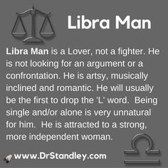 libra man is a lover, not a fighter he is not looking for argument or a confrontation