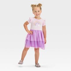 Your darling will look super cute and adorable by wearing the Short-Sleeve Tulle Dress from Cat & Jack™. This short-sleeve dress features ruffles on the shoulders and a mesh overlay below the waist for a sweet look. Tailored from soft fabric blend, this knee-length dress offers comfort all day. Cat & Jack™: Designed for all children so you can trust it's made for yours. Spring Short Sleeve Twirl Dress For Playdate, Cotton Twirl Dress With Short Sleeves For Playwear, Cute Short Sleeve Twirl Dress For Spring, Fitted Short Sleeve Puff Sleeve Dress, Fitted Short Sleeve Tutu Dress For Summer, Spring Short Sleeve Twirl Dress For Playwear, Casual Short Sleeve Twirl Dress For Playtime, Casual Short Sleeve Twirl Dress For Playwear, Playful Summer Tutu Dress For Playtime