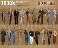 Mens Fashion Through The Decades, 1930s Clothing Men, 20th Century Mens Fashion, Men 30s Fashion, 40s Fashion Mens, 1930s Fashion Mens, 30s Fashion Men, Mens Fashion 1930s, Mens Fashion 40s