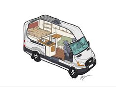 the interior of an rv is shown in this drawing