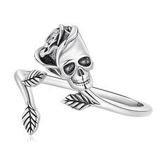 PRICES MAY VARY. 💀 【 Gothic Skull Rose Flower Rings 】 💀 Unique skull ring design with rose flower shape, Retro punk style suit for biker, hip hop, rock and gothic fans. These Halloween ring jewelry is perfect for matching Halloween costumes and perfectly captures the elements that make Halloween unforgettable. 【 S925 Material 】💀 This vintage skull flower ring for boy is made of high-quality 925 sterling silver, nickel-free, lead-free, and cadmium-free. The retro oxidation craftsmanship makes Halloween Rings Jewelry, Ring Horror, Finger Band, Halloween Ring, Matching Halloween, Retro Punk, Gothic Skull, Rings Unique, Vintage Skull