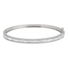 14K White Gold Baguette Diamond Bangle Diamond White Baguette Diamond Bangle Bracelet, Diamond White Bangle With Baguette Diamonds, White Gold Bangle With Baguette Diamonds, Elegant White Gold Bangle With Baguette Diamonds, Fine Jewelry White Gold Bangle With Baguette Diamonds, Silver Bangle With Baguette Diamonds, Silver Baguette Diamond Bangle Bracelet, Silver Tennis Bangle Bracelet With Baguette Diamonds, Silver Bangle Diamond Bracelet With Baguette Diamonds