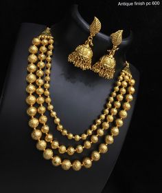 To buy please WhatsApp on 9703870603 #jewellery #mattfinish #Jhumkas #Earrings #Bhajuband #Hipbelts #Tikka #Champaswaralu #1gramjewellery #guarentee #necklace #kasulaperu #CZNecklace #bridalsets #pendantwithearrings #pendantsets #CZSets #blackbeads #onegramjewellery #onegram #Southindianjewellery #Bangles #newcollection #kamarapatti #kamarapatta #vanki Step Chain, Jhumkas Earrings, Gold Earrings For Kids, Jewelry Necklace Simple, Simple Gold Earrings, Delicate Gold Jewelry, Antique Necklaces Design, Modern Gold Jewelry, Gold Chain Design