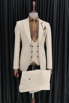 Best Wedding Suits, Beige Suit, Prom Suits For Men, Prom Suit, Suits Men Business, Classy Suits, Beige Suits, Wedding Suits Groom, Dress Suits For Men