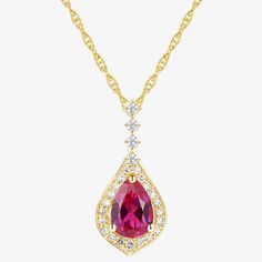 Jewelry Closure: Spring Ring ClaspSetting: ProngStone: RubyStone Cut: PearStone Millimeter Measurement: 6 Mm Width, 8 Mm LengthMetal Color: YellowChain Length: 18 InchChain Width: 1.5 MillimetersPendant Length: 15mmPendant Width: 8mmMetal: 14k Gold Over SilverChain Construction: BoxCare: Warm Soapy WaterStone Type: 1 Lab Created Ruby, 25 Lab Created SapphireAuthenticity: Lab Created StoneBirthstone: July BirthstoneCountry of Origin: Imported Red Ruby, Silver Pendant Necklace, Spring Rings, Jewellery And Watches, Silver Pendant, Pendant Necklaces, Ruby, Sapphire, Fine Jewelry