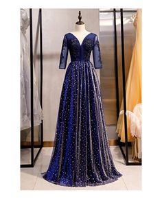 Shop long formal bling tulle evening dress vneck with illusion sleeves online. All instock with free shipping. Pro since 2009. Tulle Evening Dress, Evening Formal, Wedding Store, Wedding Rentals, Wedding Boutique, Custom Dresses, Floor Length, Long Dress, Custom Sizing