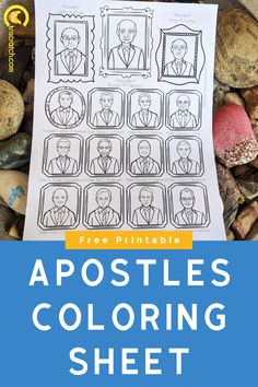 an adult coloring sheet with the text, free printable apostles coloring sheet