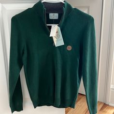 Nwt Class Club Green Boys Sweater . Brand New! Zip On Top. Preppy Green Tops For Fall, Green Preppy Tops For Fall, Preppy Crew Neck Winter Tops, Green Boys, Reversible Sweater, Christmas Sweater Vest, Varsity Sweater, Club Kids, Club Shirts