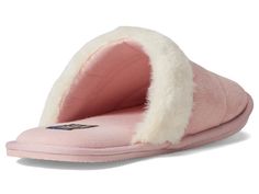 Relax from the busy day by keeping your feet happy in the cozy Polo Ralph Lauren® Kelcie Scuff Slipper..Slip-on style..Classic round toe silhouette..Padded footbed offers lasting comfort..Signature Pony Player embroidered on vamp..Textile upper..Textile lining and insole..Rubber outsole..Imported..Product measurements were taken using size 9, width M. Please note that measurements may vary by size..Measurements: Weight: 8 oz Comfortable Pink Slippers With Removable Insole, Comfortable Slippers With Arch Support And Round Toe, Comfortable Round Toe Slippers With Arch Support, Comfortable Arch Support Round Toe Slippers, Comfortable Flat Slippers With Arch Support, Polo Ralph Lauren Shoes, Ralph Lauren Shoes, Personal Shopping, Style Classic