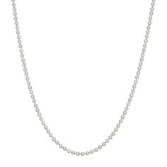 Hang your favorite pendant or charm from this lovely sterling silver diamond-cut ball chain necklace.CHAIN DETAILS Type: ball Clasp: lobster-claw Metal: rhodium-plated sterling silver Size: 18". Color: Grey. Gender: female. Age Group: adult. White Gold Ball Chain Necklace As Gift, Silver Charm Necklaces With Round Beads And Adjustable Chain, Classic Ball Chain Necklace As Gift, Classic Sterling Silver Necklace With Ball Chain, White Gold Ball Chain Necklace Gift, Silver Necklace With Box Chain And Round Beads, Hypoallergenic Silver Necklace With Round Beads, West Indian Bangles, Kids Bangles