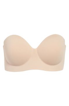 Enjoy your favorite backless and strapless looks in this stick-on bra made to contour your curves. 82% nylon, 18% spandex with polyolefin gel adhesive Hand wash, dry flat Imported Strapless Shapewear With Built-in Bra, Elegant Push-up Shapewear With Removable Bra Pads, Elegant Strapless Padded Bra, Elegant No-show Shapewear With Built-in Bra, Elegant Padded Bandeau Bra, Stick On Bra, Future Foundation, Spring Wardrobe Essentials, Hairstyling Products