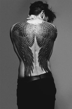 a man with wings on his back