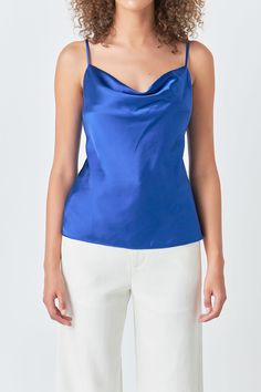 Elevate your everyday style with this chic cowl neck top. Made from satin fabric, this cami top has a luxurious feel that will elevate any outfit. With a cowl neckline and spaghetti straps, it's perfect for summer days or evenings out. Pair it with jeans or skirts for an effortless look that will make you feel beautiful. Satin fabric Cami top Cowl neckline Spaghetti straps Hand wash cold Do not bleach Do not tumble dry Iron low Shell: 100% Polyester UK572T Total length: 23.50" Bust: 33" S BROWN: Knit Bottom, Cowl Neck Top, Cowl Neckline, Feel Beautiful, Tweed Dress, Blazer And Shorts, Heat Styling Products, Romper With Skirt, Dress Cuts