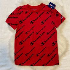 Champion Shirt. Size: Large. New With Tags! Champion Shirt, Kids Shirts, Shirts Tops, Colorful Shirts, Black And Red, Tops & Tees, Black