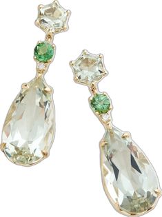 Elegant Green Multi-stone Gemstones, Elegant Green Briolette Gemstones, Exquisite Green Drop Jewelry, Green Drop Jewelry With Gemstone Accents, Diamond Drops, Green Amethyst, Drop Earring, Diamond Drop Earrings, Pear