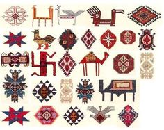 an assortment of native american rugs and designs