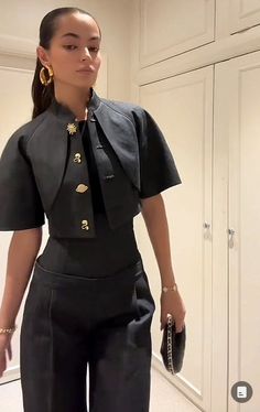 credits to creator Dark Academia Runway, Classy Modest Dresses, Black Luxury Button-up Top, Elegant Dresses Short, Tiktok Outfits, Haifa, Elegant Dresses Classy, Modest Fashion Outfits, Neutral Fashion