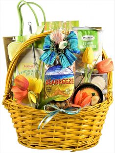 a basket filled with lots of different items