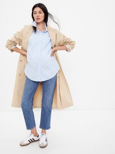 Maternity Inset Panel Cheeky Straight Jeans | Gap Under Belly Maternity Jeans, Maternity Style Fall, Fall Pregnancy Outfits, Fall And Winter Maternity Outfits, Maternity Jeans Outfit, Fall Maternity Style, Pregnant Clothing, Wide Leg Maternity Jeans, Maternity Fits