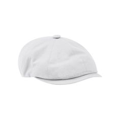 a white hat is shown against a white background and has no image on the front