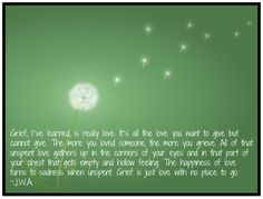 a dandelion blowing in the wind on a green background with a quote about love