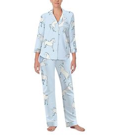 kate spade new york Knit 3/4 Sleeve Notch Collar Horse Print Pajama Set | Dillard's So Kate, Perfect Handbag, Horse Print, Notch Collar, Print Pajamas, Fashion Editor, Notched Collar, Dillard's, Kate Spade New York