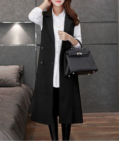 Decoration: Button, Adjustable WaistClothing Length: LongSleeve Style: RegularClosure Type: Double BreastedStyle: FashionMaterial: Cotton, Polyester, AcrylicCollar: Turn-Down CollarFabric Type: Broadcloth Fall Vest With Button Closure And Long Sleeves, Sleeveless Business Outerwear With Button Closure, Fall Office Vest With Button Closure, Winter Workwear Vest With Buttons, Fall Business Casual Vest With Buttons, Lapel Collar Vest For Office In Fall, Fall Sleeveless Blazer With Button Closure, Sleeveless Black Winter Blazer, Sleeveless Black Outerwear With Buttons