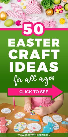 an easter craft idea for all ages with the text overlay that reads, 50 easter craft ideas for all ages click to see