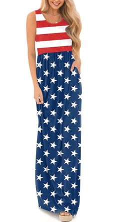 PRICES MAY VARY. YOUR PATRIOTISM - Celebrate Your Patriotism This Summer With These Patriotic American Flag Maxi Dresses. Heads Will Turn And Grins Will Appear When You Strut Your Stuff In This Sweetheart Of A Dress! More American Flag Clothing Can Search "For G And PL American Flag", Being A Walking Advertisement For The American Themed Party! SIZE INFORTMATION - S US(4-6), M US(8-10), L US(12-14), XL US(16-18). Detail Refer to Sizes in Product Description as Below. AMERICAN FLAG MAXI DRESS - T American Themed Party Outfit, Usa Costume, Patriotic Red Swimwear With American Flag Print, American Flag Dress, 4th Of July Flag Print Swimwear, American Flag Clothes, Patriotic American Flag Print Swimwear, Flag Dress, Maxi Dress With Pockets