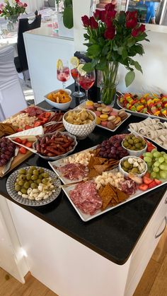 a table filled with different types of food