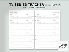 the tv series trackerr half - letter is shown in front of a white background