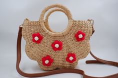 The handicraft this high quality and beautiful bag Perfect to be used for: Beach Shopping Normal daily use Shop the latest styles of popular handbags & best handbags for women Straw Weave Handbag is 100% handcrafted by local Thailand artists, from a waterhyacinth. The work is exquisite and of a very high quality. the bags is created with love and hand worked, that makes it unique and one of a kind also a perfect bag or gift for a girl Material: water hyacinth Lining : cream cotton  Detail Size Brown Straw Bag For Summer Gift, Handmade Red Bags For Summer, Red Handmade Bags For Summer, Handmade Brown Beach Bag As Gift, Red Summer Bags Suitable For Gifts, Red Bags For Summer Gifts, Summer Gift Bags With Handles, Red Summer Gift Bags, Rectangular Straw Bag With Handles For Gift