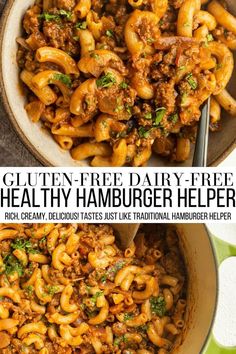 Healthy hamburger helper recipe Gluten Free Dairy Free Recipes Dinner, Classic Hamburger, Gluten Free Dairy Free Dinner, Healthy Hamburger, Gf Dinner, Dairy Free Recipes Dinner, Dairy Free Pasta, Dairy Free Dinner, Avocado Dip