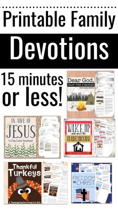 the printable family devotions for kids and adults to use in their homes or church