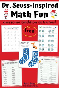 dr seuss - inspired math fun for kids with free printable worksheets