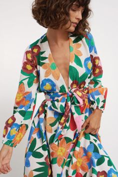 floral print maxi dress 40 Fashion, Classy Fashion, Fashion Hacks, Mara Hoffman, Fashion Tips For Women, 70s Fashion, 90s Fashion, Fashion Prints