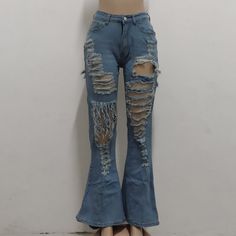 Sexy and Fashionable All-match Tassel Ripped Elastic Slim-fit Flared Pants Plus Size Grunge, Elastic Jeans, Grunge Jeans, Flared Pants, Product Name, Grunge Fashion, Ripped Jean, Flare Pants, Denim Fashion