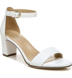 Naturalizer Vera Ankle Strap Sandal (Women) | Nordstrom White Pumps Heels, Comfortable Stylish Shoes, Sandals Collection, Ankle Strap Block Heel, Strap Sandals Women, White Pumps, Dress Shoes Womens, Comfortable Sandals, Dress Sandals