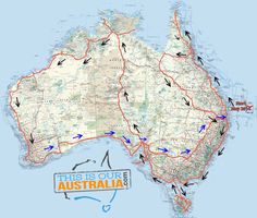 this is our australia map with all the roads marked in blue and red on it