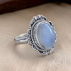 Moonstone Ring, Sterling Silver 925 Ring, Handmade Ring, Gemstone Bohemian Ring, Statement Everyday Ring, June Birthstone Ring, Gift for Her. Note:- All kinds of stone are available, Please leave a message or a note. Main Stone: Natural Rainbow Moonstone Metal Purity: 925 Sterling Silver Gemstone Size : 10 x 14 MM Gemstone Shape : Oval  Total Weight: 3.5 to 4.5 gm ( approx ) -: Our Goal is 100% Customer Satisfaction :- -: We use Natural Gemstone :- -: All Products Description are 100% Exact:- Th Bohemian Sterling Silver Opal Ring For Anniversary, Bohemian Sterling Silver Cabochon Crystal Ring, Bohemian Sterling Silver Opal Ring With Natural Stones, Bohemian Opal Ring With Natural Stones In Sterling Silver, Bohemian Crystal Ring With Large Stone For Anniversary, Bohemian Sterling Silver Crystal Ring With Large Stone, Bohemian Crystal Ring With Large Sterling Silver Stone, Bohemian Sterling Silver Cabochon Moonstone Ring, Bohemian Sterling Silver Opal Ring With Stone Setting