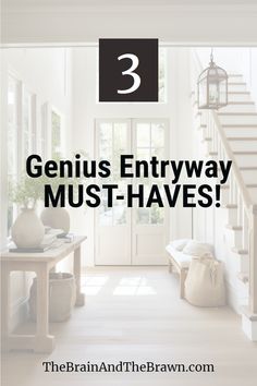 Looking for clever entryway ideas from small to large? You're 100% in the right place! Whether it's an organized entry by your front door or through a mudroom with shoe storage, see the 3 must-have steps! Small Mudroom Ideas Entryway Entrance, Entryway With Shoe Storage, Small Mudroom Ideas Entryway, Garage Entry Door, Small Mudroom, Small Mudroom Ideas, Entrance Foyer Design, Mudroom Organization, Mudroom Ideas